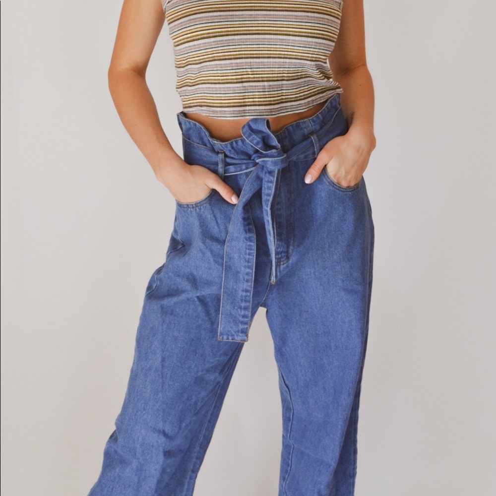 High Waisted Alexa Paperbag Jeans